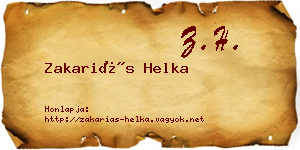 Zakariás Helka névjegykártya